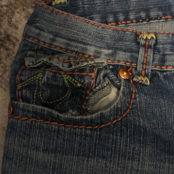 STRAIGHT FLAP RED/ORANGE STITCH MENS JEAN - Picture 13 of 16